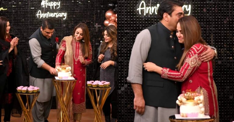 Nadia Khan Anniversary Pictures from Good Morning Pakistan