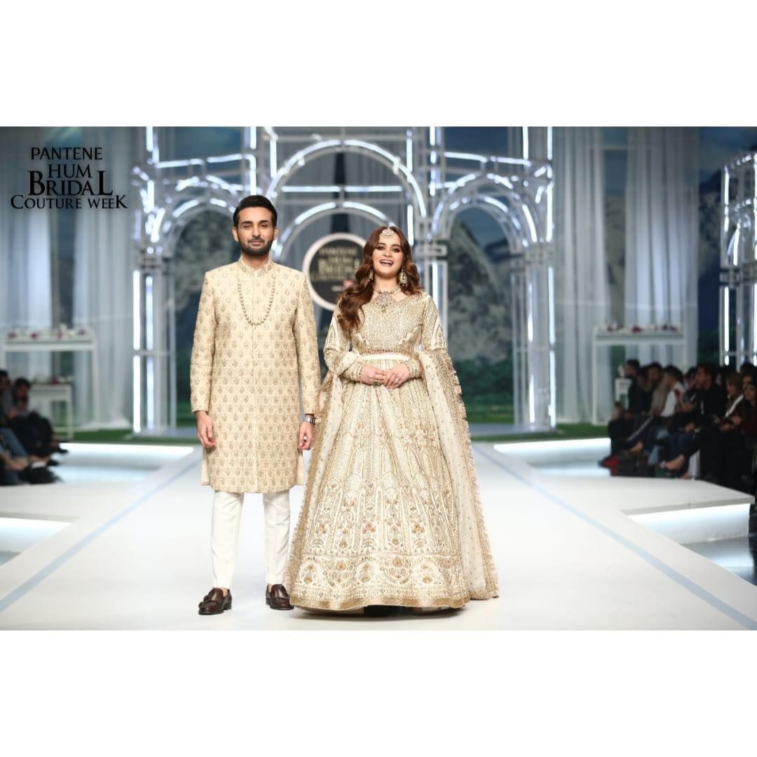 Aiman Khan and Affan Waheed Walked the Ramp for Maha Wajahat - Pictures ...