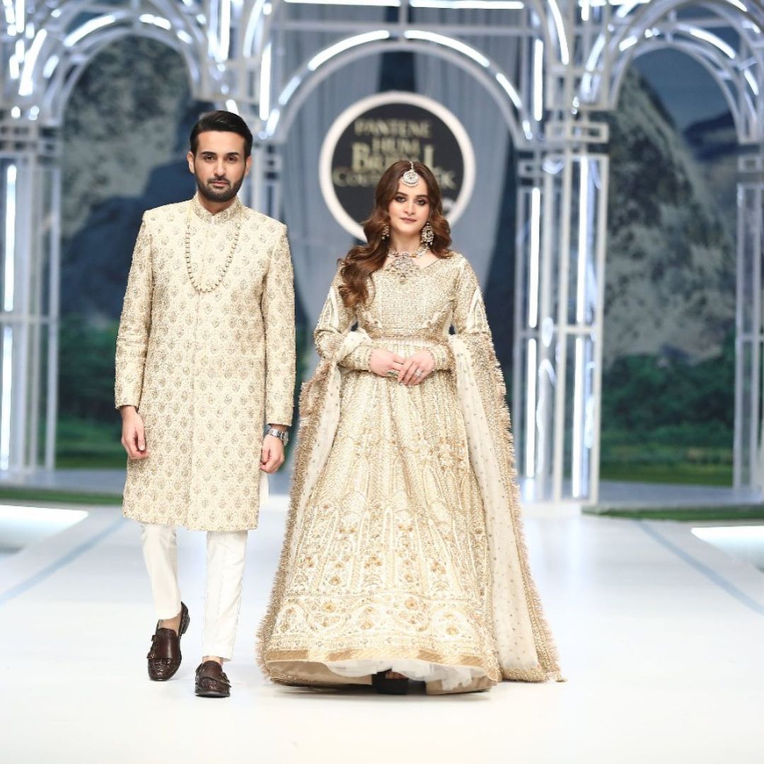 Aiman Khan and Affan Waheed Walked the Ramp for Maha Wajahat - Pictures ...