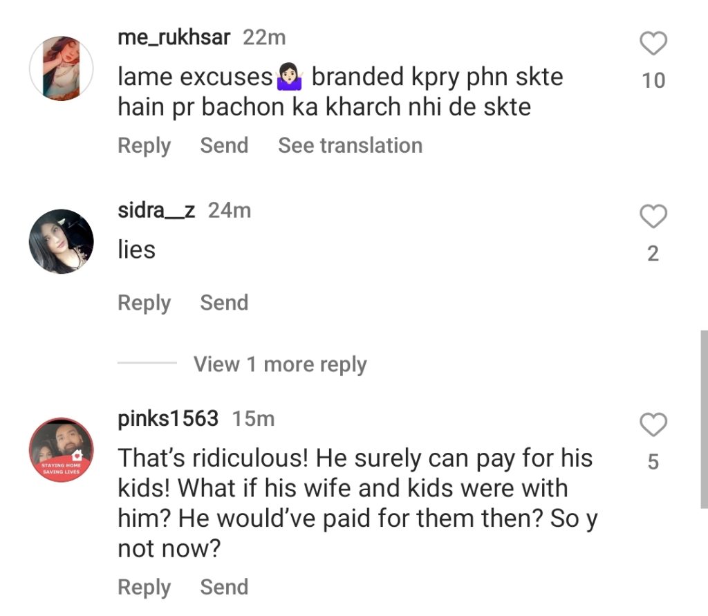 Public Criticized Feroze Khan’s Reason For Refusing Children's Maintenance