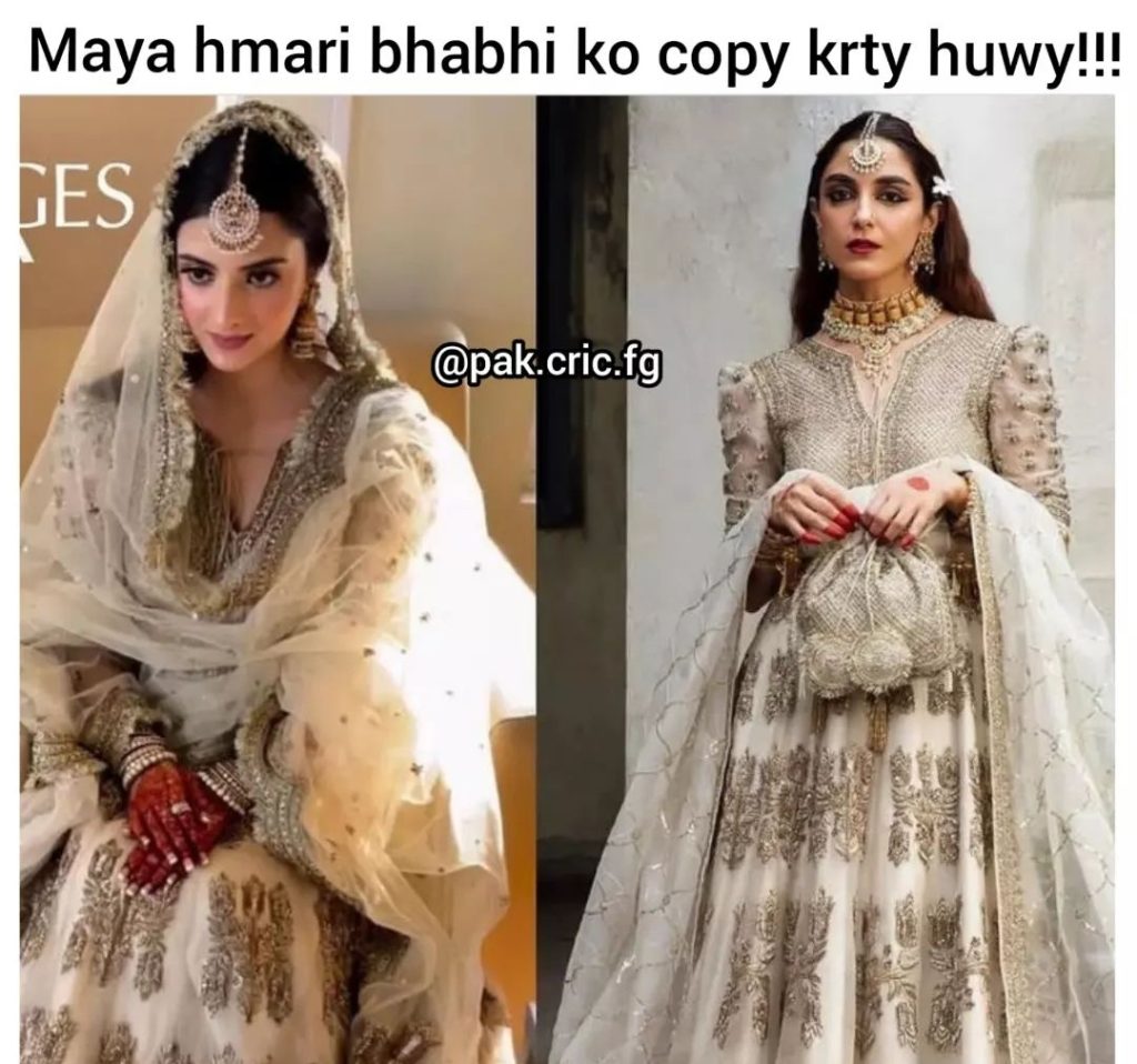 Fans Hilarious Reaction on Haris Rauf Wife's Lehnga Matching With Maya Ali
