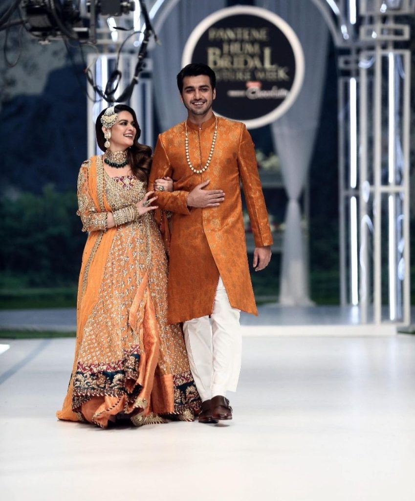 Minal Khan & Ahsan Mohsin Ikram Walked The Ramp For Haris Shakeel