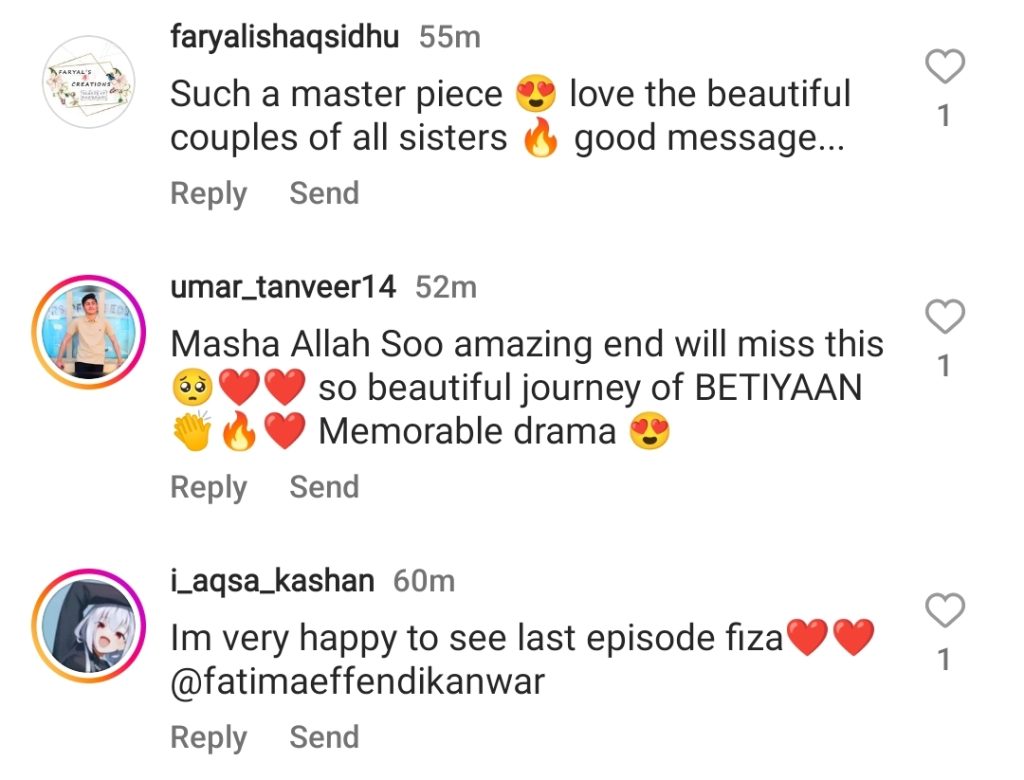 Betiyaan Last Episode Public Reaction