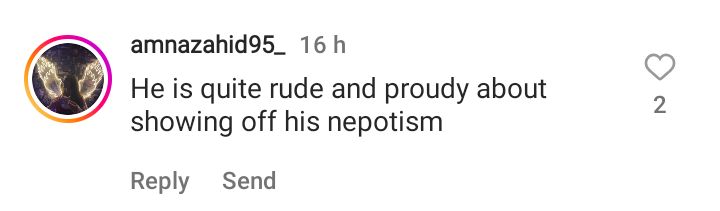 People Find Naumjan Ijaz's Nepotism Caption Distasteful