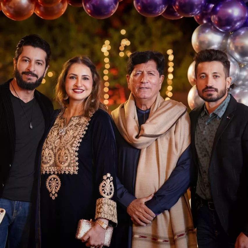 Saba Faisal With Her Beautiful Family At A Function
