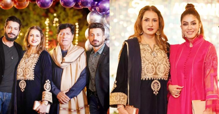 Saba Faisal With Her Beautiful Family At A Function