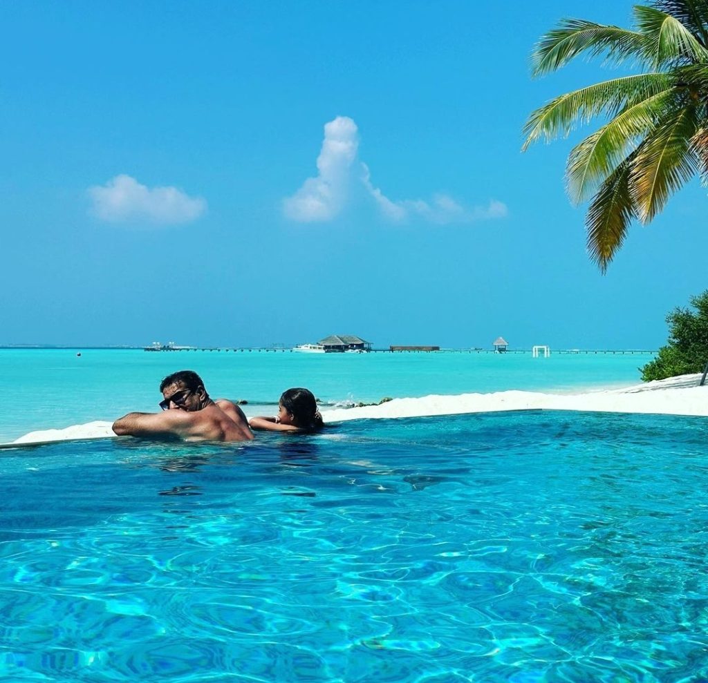 Wasim Akram And Shaniera Akram's Luxury Maldives Trip with Daughter