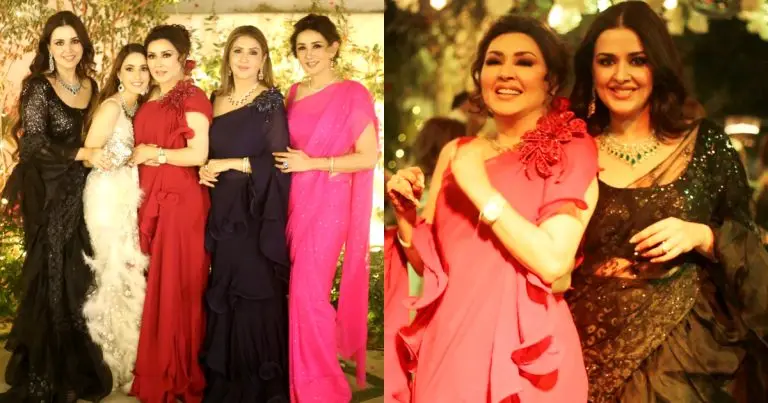 Natasha Lakhani With Family At A Wedding Reception