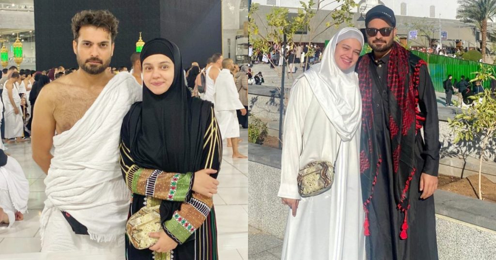 Zara Noor Abbas And Asad Siddiqui Perform Umrah With Families