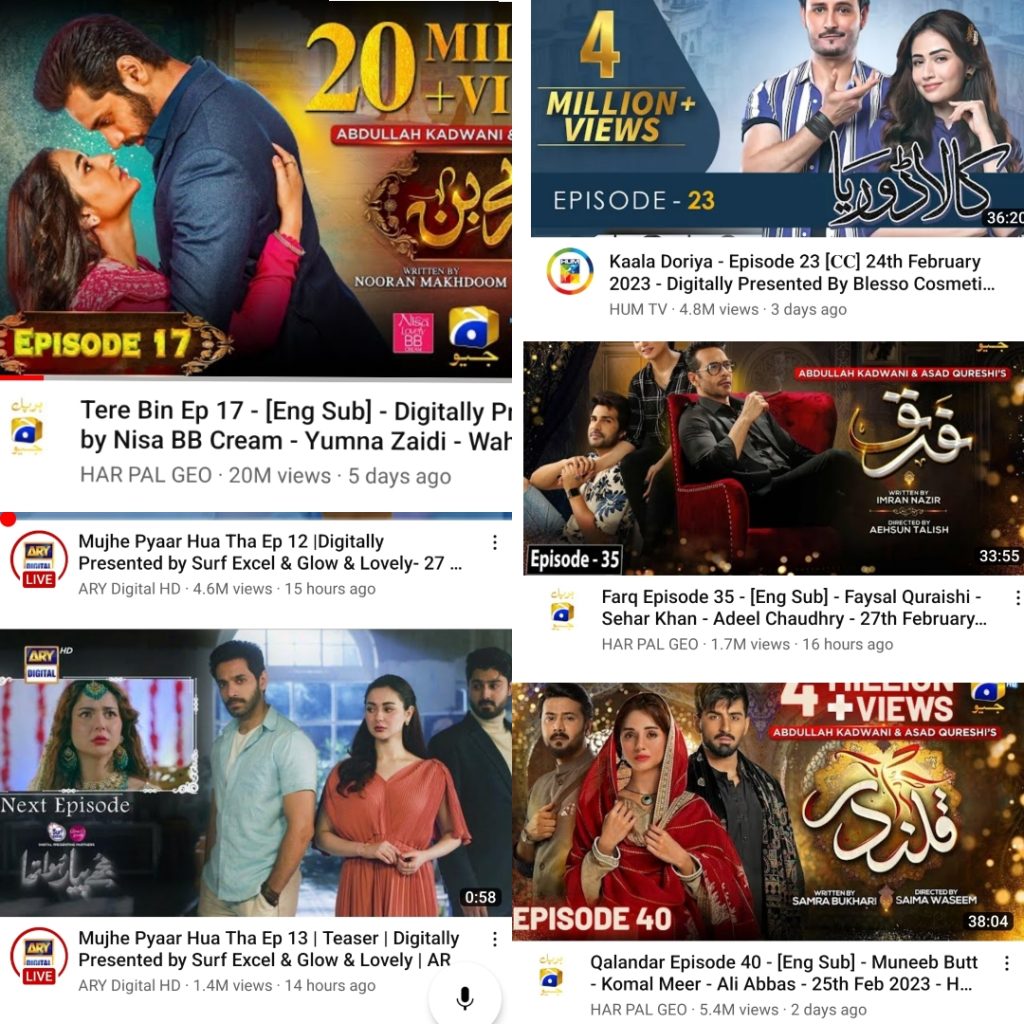Recent Pakistani Drama Serials With Most Views & TRPs