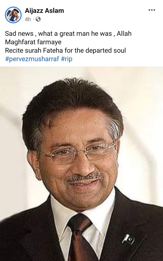 Pakistani Celebrities Pay Tribute to General Pervez Musharraf