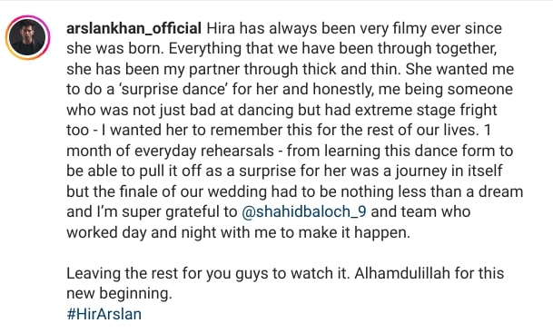 Arslan Khan's Filmy Dance Performance For Wife Hira Khan