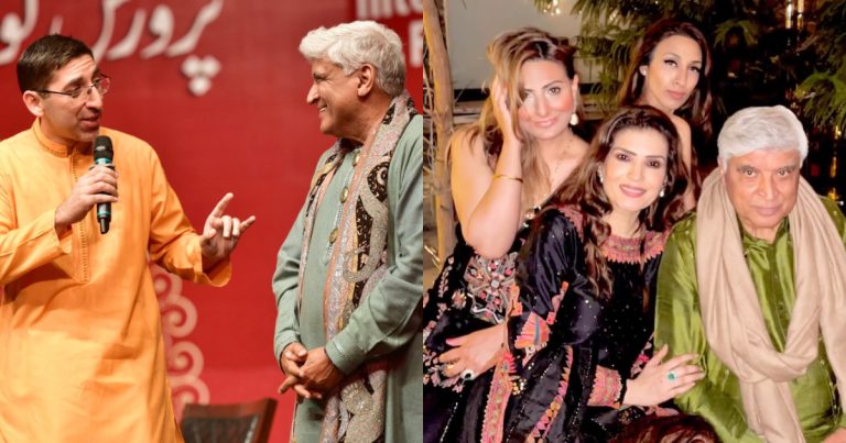 Candid Pictures And Videos Of Javed Akhtar With Pakistani Celebrities