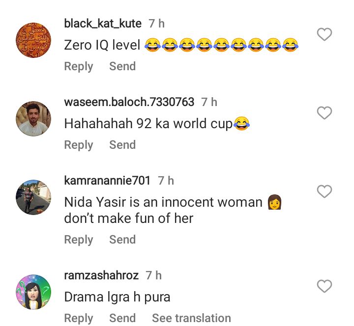 Nida Yasir's Reply About 92 World Cup Goes Viral