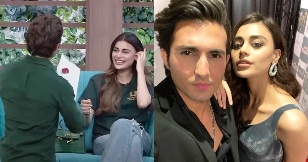 Shahroz Sabzwari's Romantic Proposal To Sadaf Kanwal In Live Show