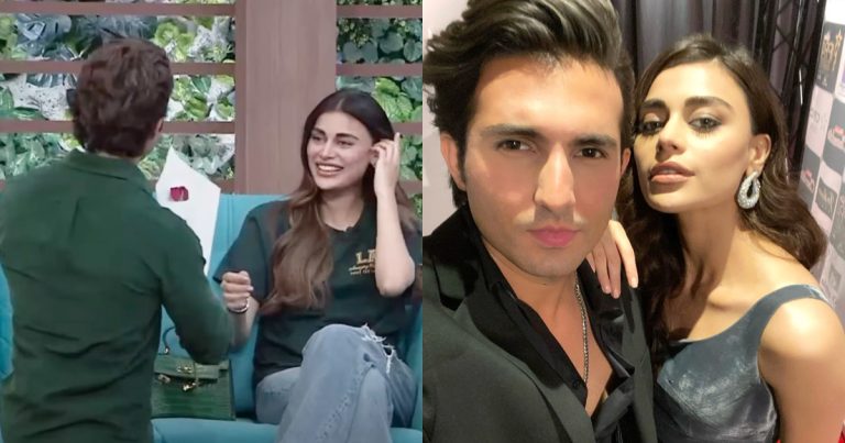 Shahroz Sabzwari’s Romantic Proposal To Sadaf Kanwal In Live Show