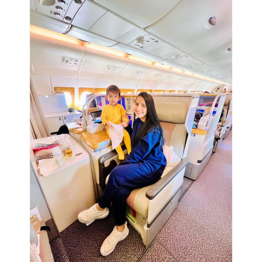 Saniya Shamshad Travels In Style With Her Son