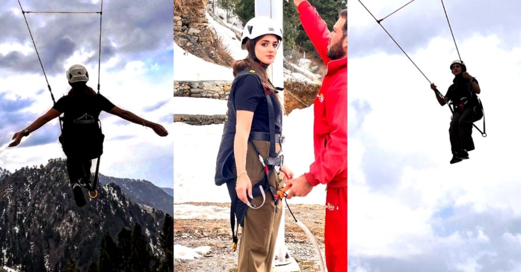 Jannat Mirza Takes Giant Swing Ride In Malam Jabba