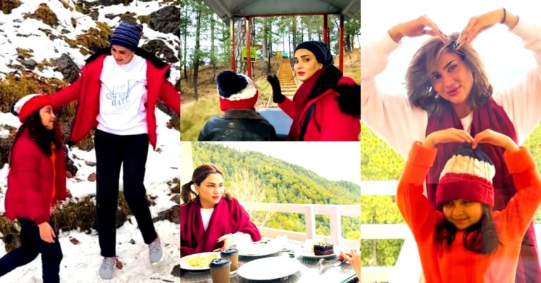 Fiza Ali New Pictures With Daughter From Murree