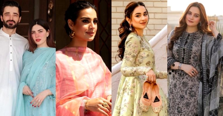 Pakistani Celebrities All Set To Glam Up on Eid With Their Pretty Outfits