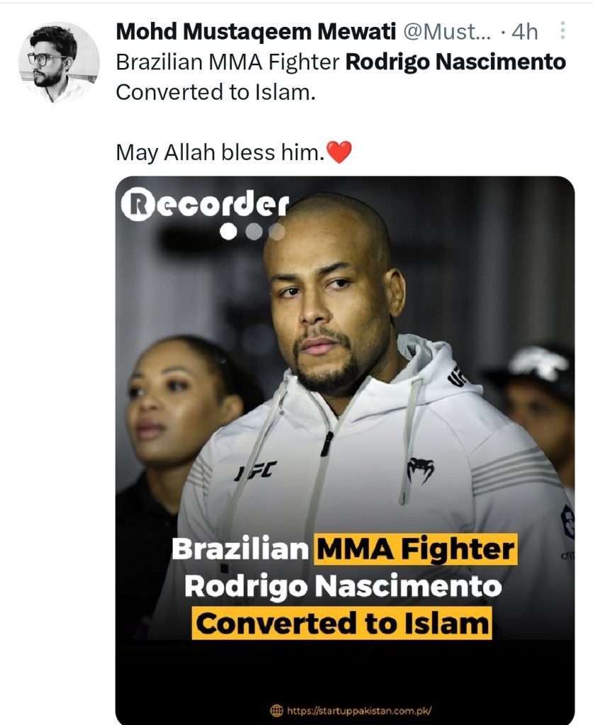 Famous Brazilian MMA Fighter Embraces Islam