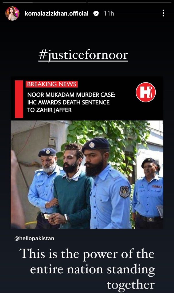 Celebrities Reaction on Noor Mukadam's Case Verdict