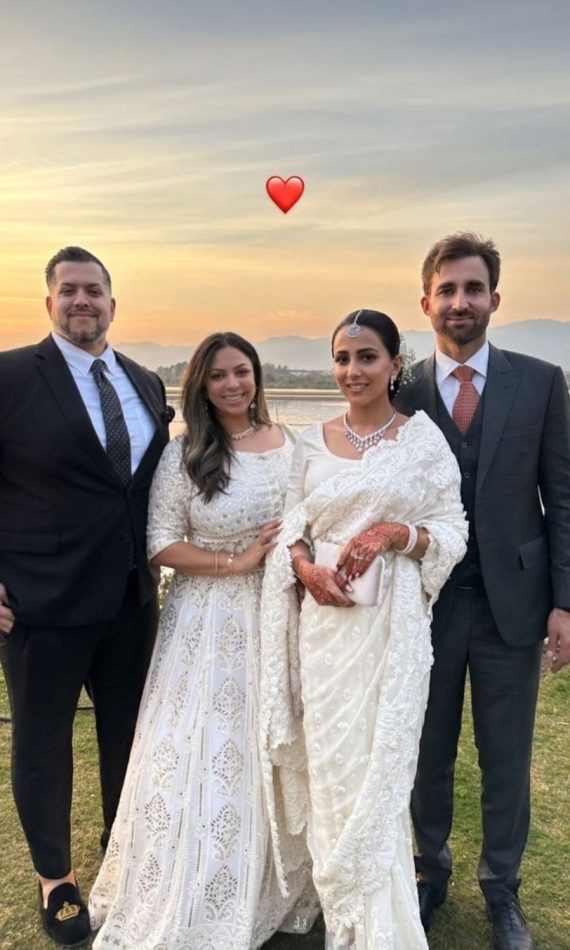 Ushna Shah HD Pictures With Husband Hamza Amin from Reception Reviewit.pk