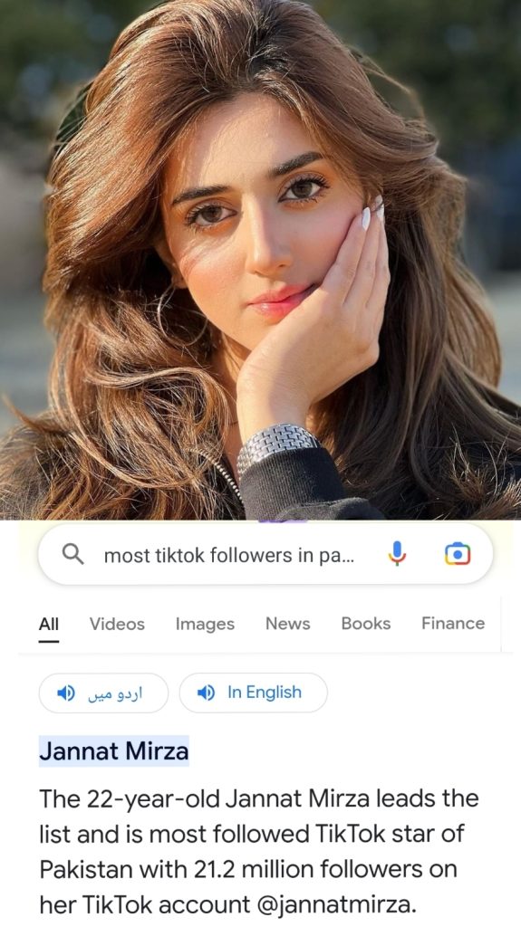 Jannat Mirza Achieves Highest TikTok Followers