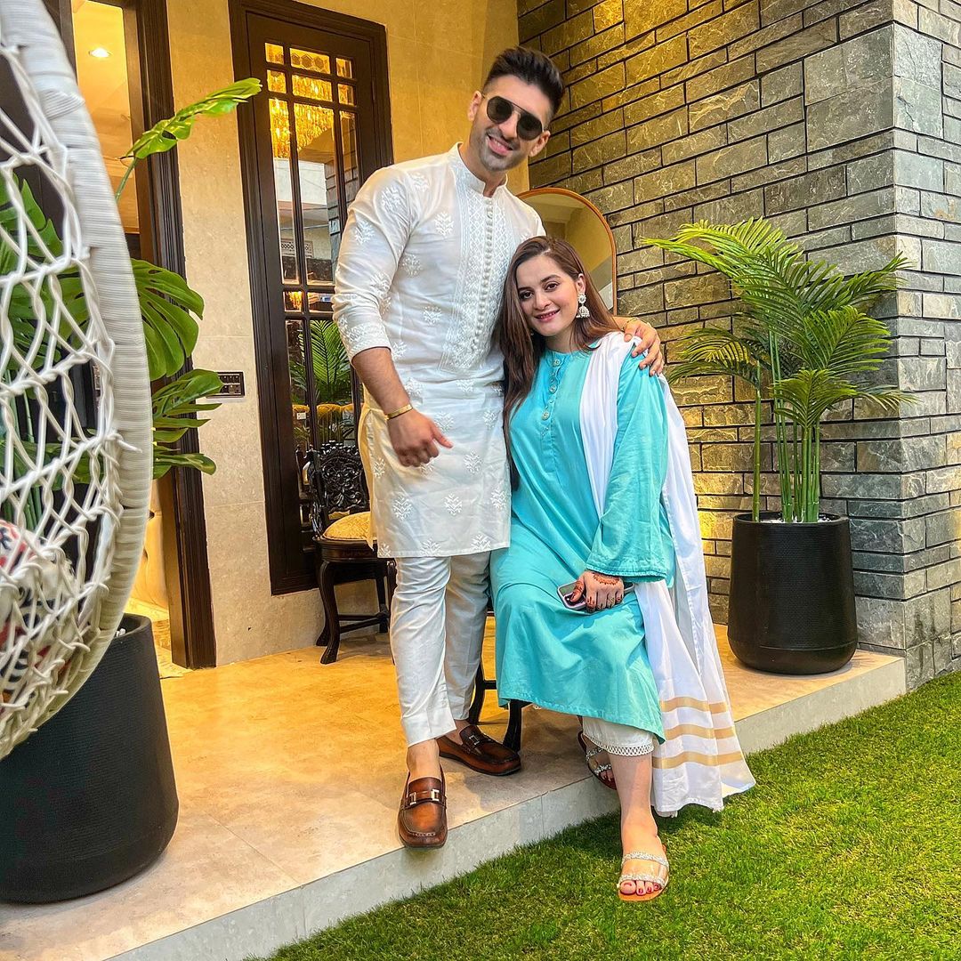 Aiman Khan & Muneeb Butt Family Pictures from Eid UL Fitr 2023 Day 1 ...
