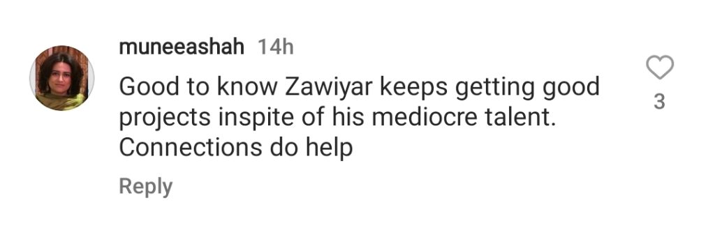 Criticism On Zaviyar Nauman For Getting Back to Back Leads Being Mediocre Actor