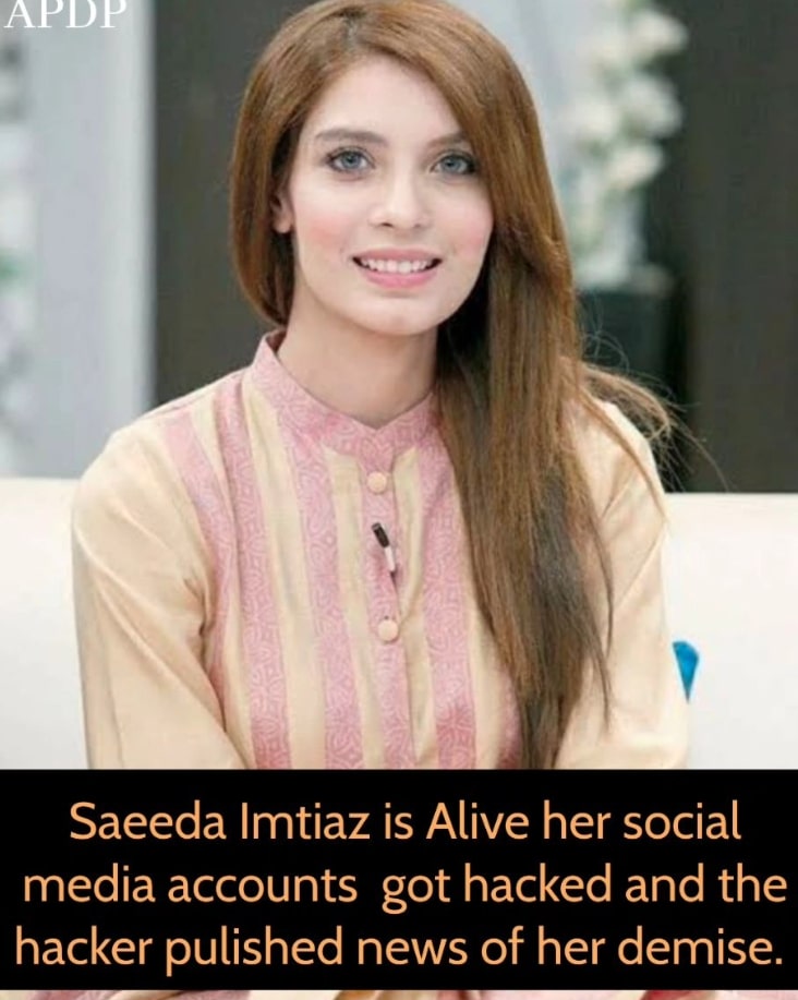 Saeeda Imtiaz Death News Turns Out To Be Fake
