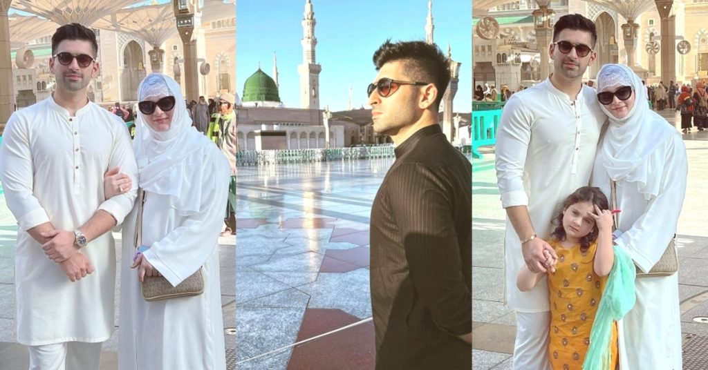 Aiman Khan and Muneeb Butt Pictures From Masjid E Nabwi