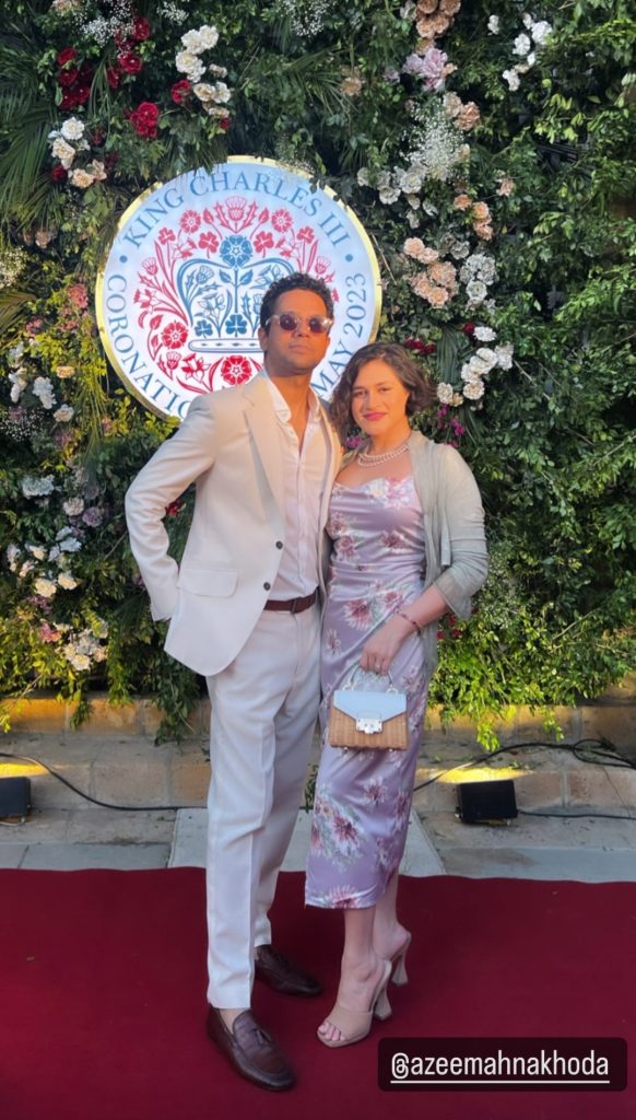 Ali Gul Pir With Wife From King Charles Coronation Screening Ceremony In Karachi