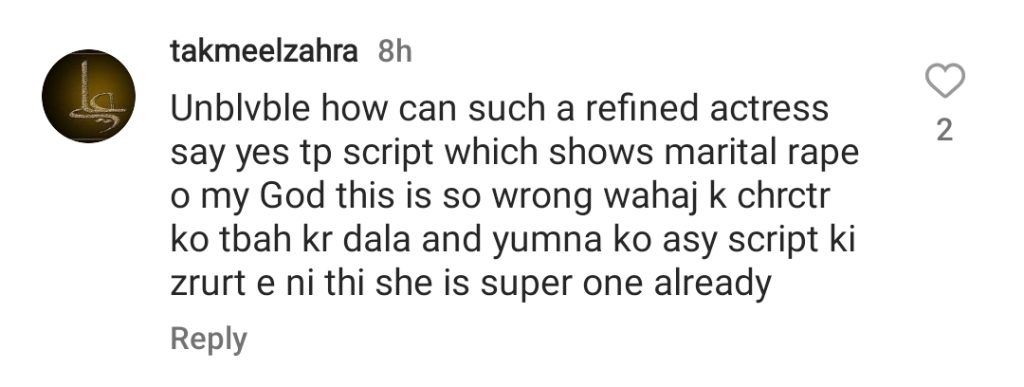 Yumna Zaidi and Wahaj Ali Getting Criticism For Choosing Tere Bin Script