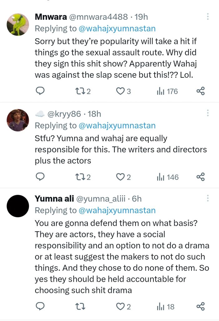 Yumna Zaidi and Wahaj Ali Getting Criticism For Choosing Tere Bin Script