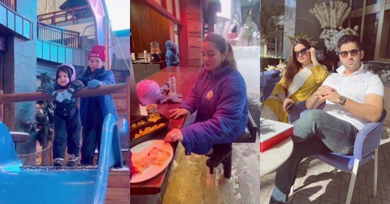 Aiman Khan And Muneeb Butt Take Little Amal To Ski Dubai