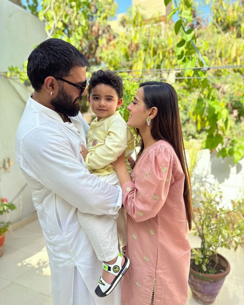 Iqra Aziz And Yasir Hussain With Son Kabir At A Wedding In Lahore