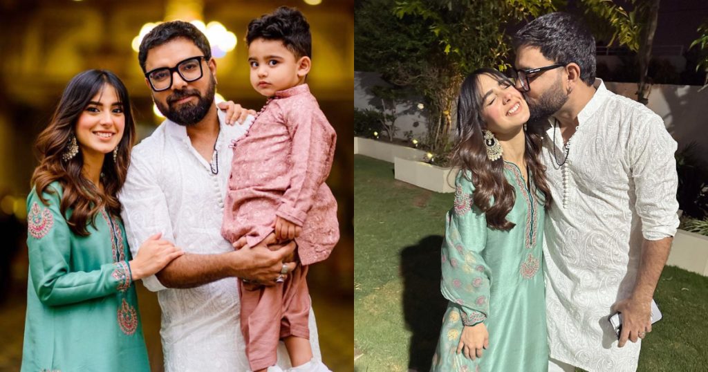 Iqra Aziz And Yasir Hussain With Son Kabir At A Wedding In Lahore