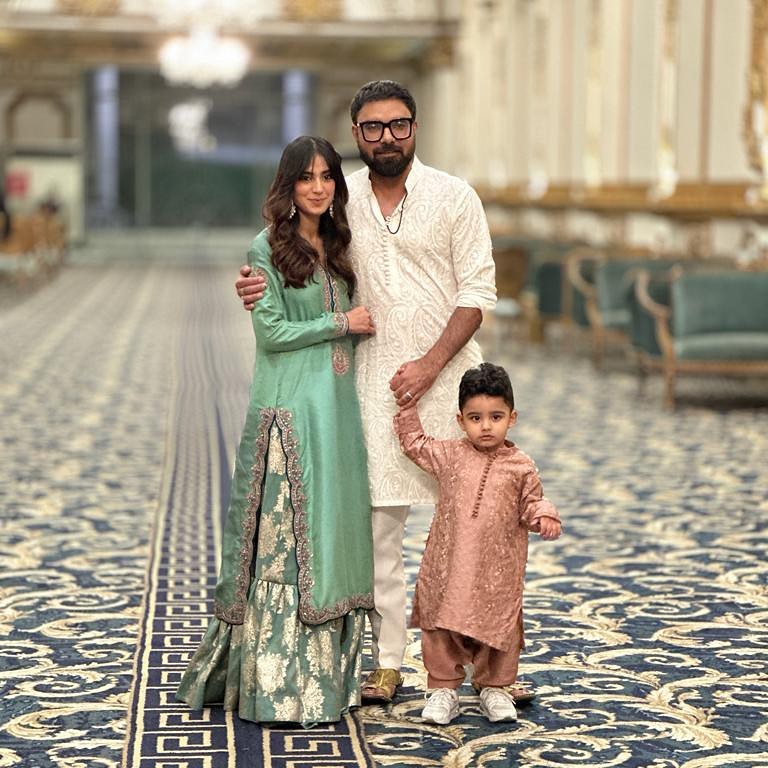 Iqra Aziz And Yasir Hussain With Son Kabir At A Wedding In Lahore