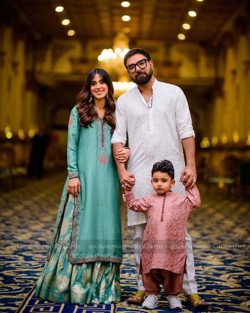 Iqra Aziz And Yasir Hussain With Son Kabir At A Wedding In Lahore