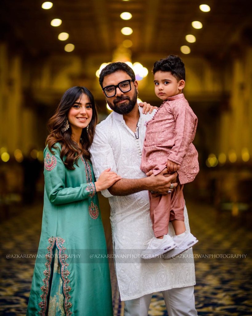 Iqra Aziz And Yasir Hussain With Son Kabir At A Wedding In Lahore