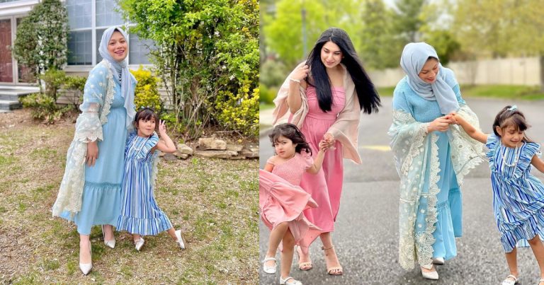 Sidra Batool With Her Beautiful Daughters In New York
