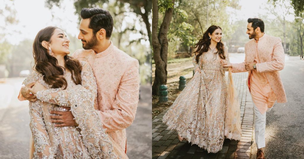 Yumna Zaidi And Wahaj Ali Shine In Walima Themed Shoot