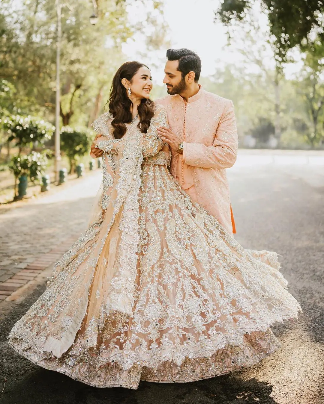 Yumna Zaidi And Wahaj Ali Shine In Walima Themed Shoot Reviewit.pk