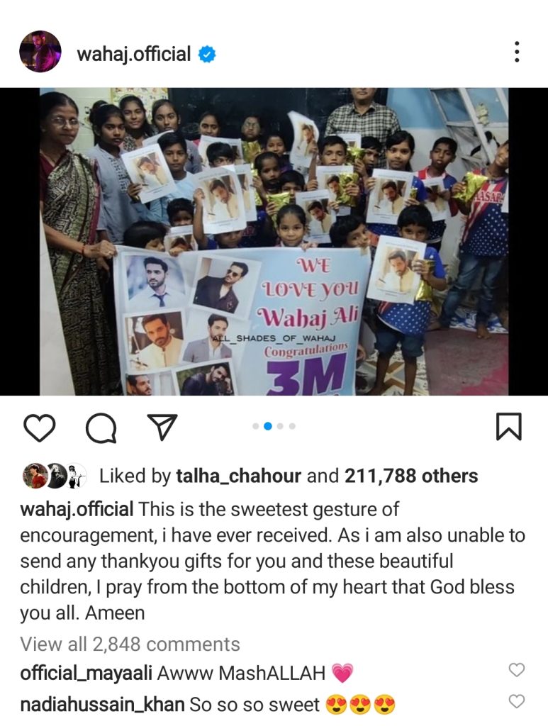 Indian Fans Celebrate Wahaj Ali's 3 Million Fans With Sweetest Gesture