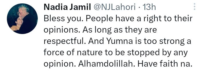 Nadia Jamil Replies To Nadia Afgan Calling Yumna Zaidi Overrated