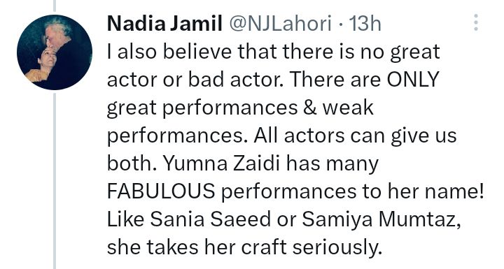 Nadia Jamil Replies To Nadia Afgan Calling Yumna Zaidi Overrated