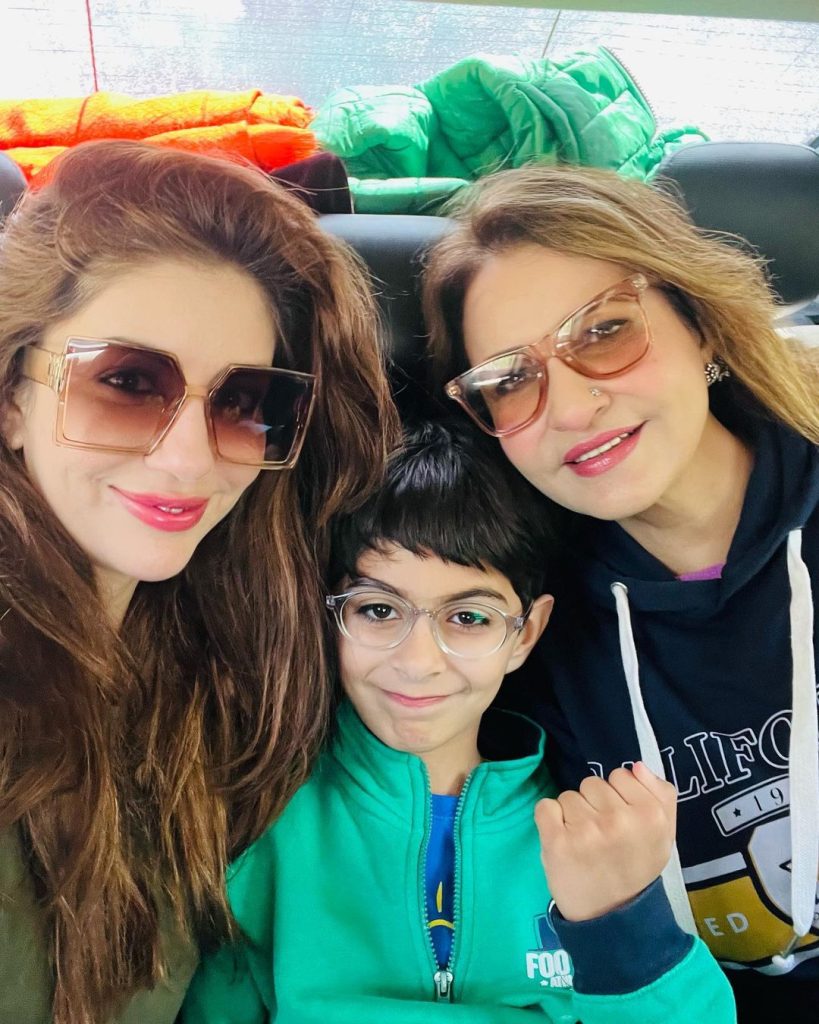 Saba Faisal's Beautiful Pictures With Her Kids From Nathia Gali