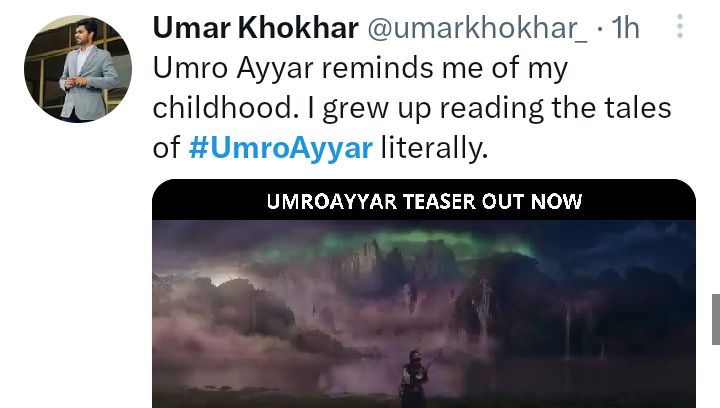 Usman Mukhtar And Sanam Saeed Starrer Movie Umro Ayyar Teaser Out