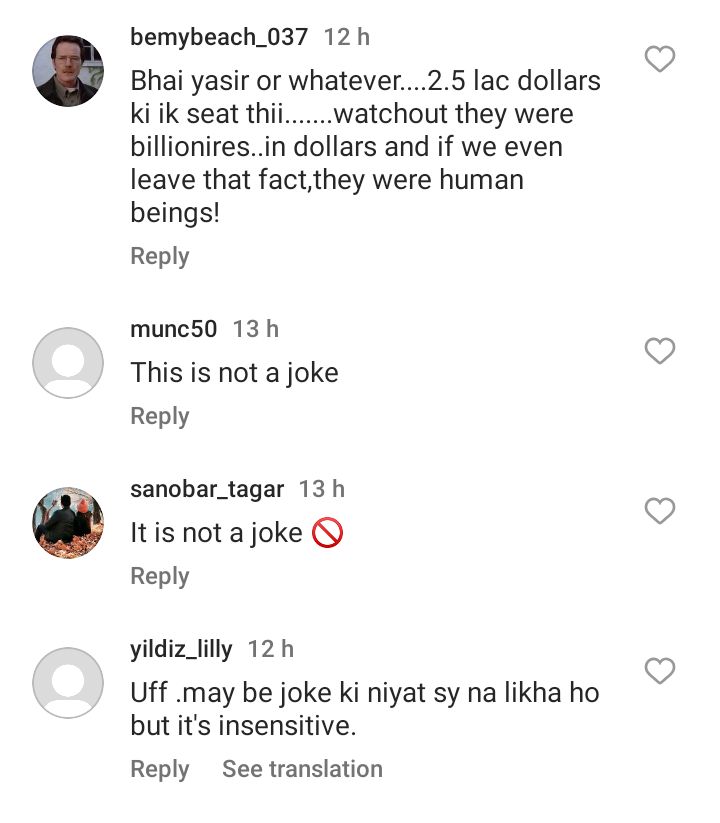 Yasir Hussain Under Fire After Joking About Titan Victims